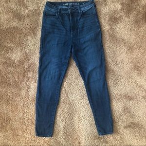 AEO Dark Wash Super High Waisted Jeans